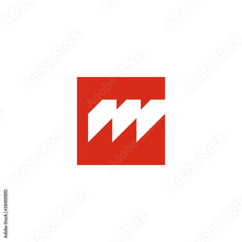 letter m logo with animal claw shape in a square