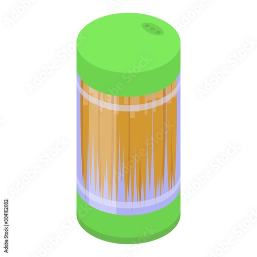 Toothpick plastic box icon. Isometric of toothpick plastic box vector icon for web design isolated on white background