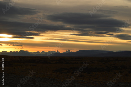 Sunset over El Chaltén in Patagonia, Argentina