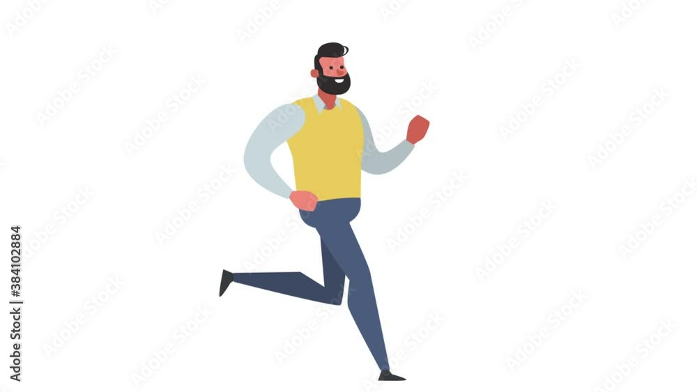 Cartoon Cute Man Character Run Cycle Isolated Loop 2d Animation Cartoon Cute Man Character Run Cycle Isolated Loop 2d Animation
