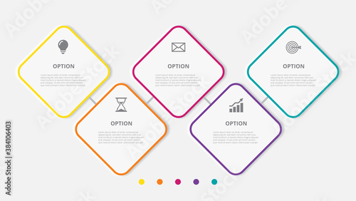 Vector Infographic thin line design with icons and 5 options or steps. Infographics for business concept. Can be used for presentations banner, workflow layout, process diagram, flow chart, info graph
