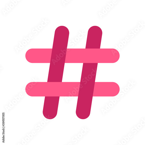 Pink hashtag symbol. Vector Illustration