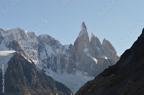 Hiking around the icy glacial lakes of El Chalten  Laguna de los Tres and Fit Roy Mountains in Patagonia  Argentina