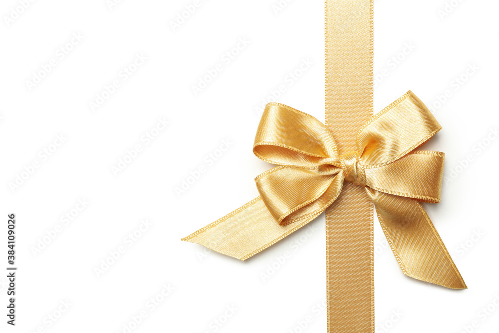 Gold gift bow isolated on white background Gold gift bow isolated on white background