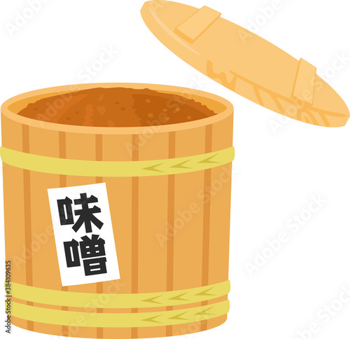 木樽に入った味噌