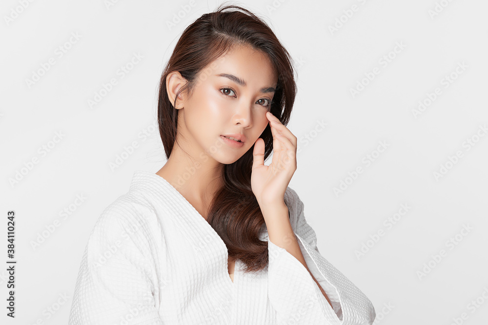 Beautiful young asian woman with clean fresh skin on white background, Face care, Facial treatment, Cosmetology, beauty and spa, Asian women portrait Beautiful young asian woman with clean fresh skin on white background, Face care, Facial treatment, Cosmetology, beauty and spa, Asian women portrait