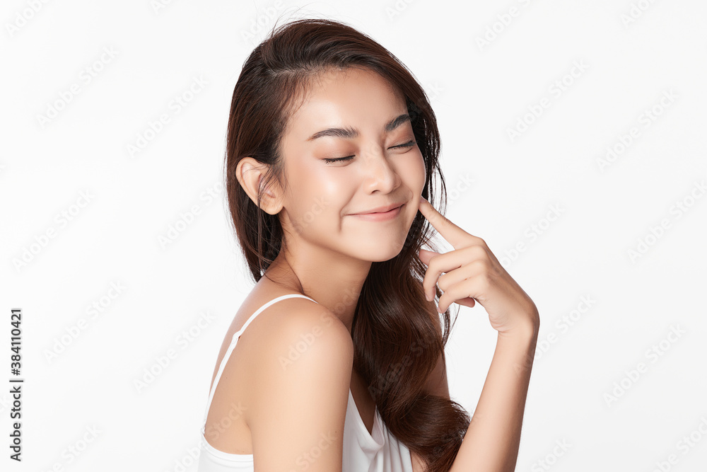 Beautiful young asian woman with clean fresh skin on white background, Face care, Facial treatment, Cosmetology, beauty and spa, Asian women portrait Beautiful young asian woman with clean fresh skin on white background, Face care, Facial treatment, Cosmetology, beauty and spa, Asian women portrait