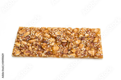 Nut Bars – Peanut Bar on white background.