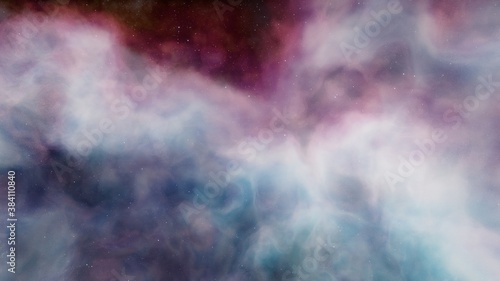 Nebula and galaxies in space. Abstract cosmos background. 3D render