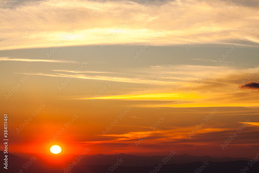 sunset and cloud for background