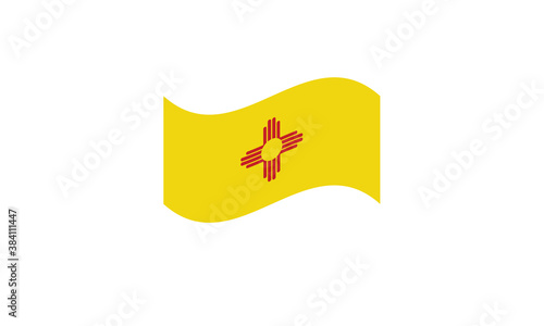 New Mexico flag waving vector illustration