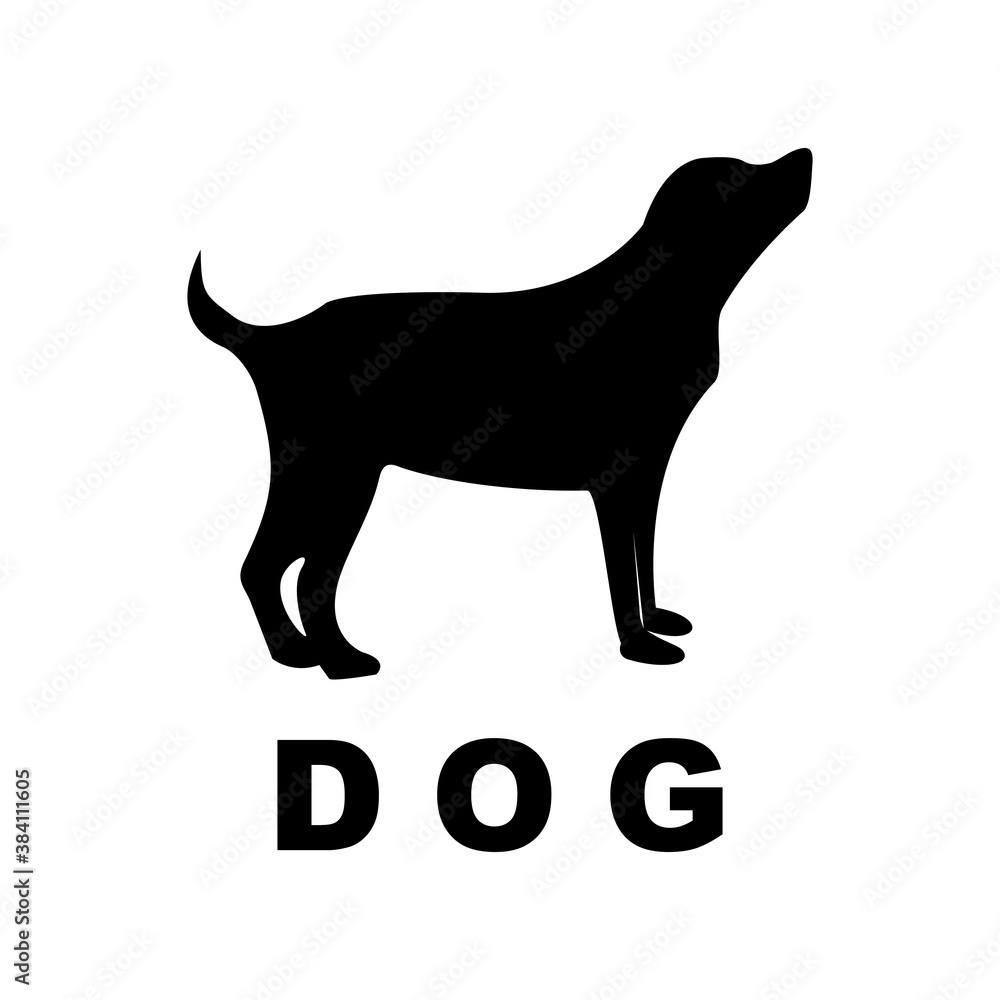 black silhouette dog themed logo