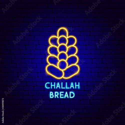 Challah Bread Neon Label