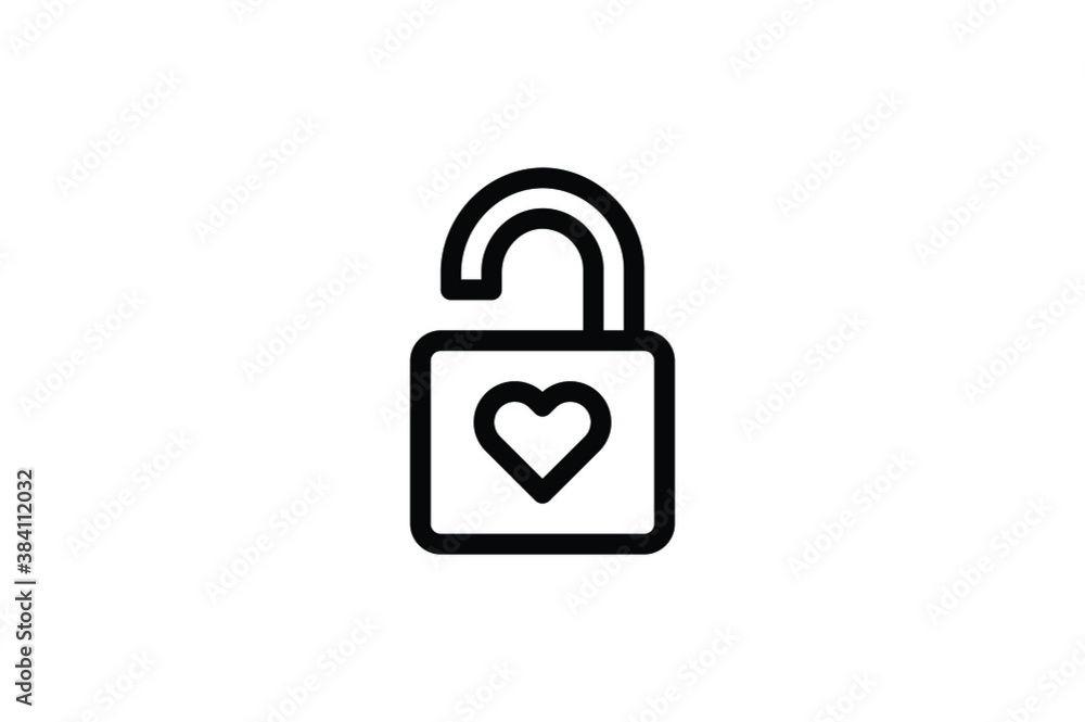 Valentine Outline Icon - Open Heart Valentine Outline Icon - Open Heart