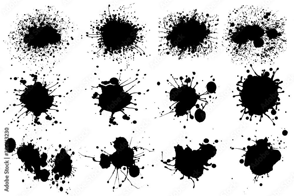 Vector paint blots set. Paint splatter pattern. Vector paint blots set. Paint splatter pattern.