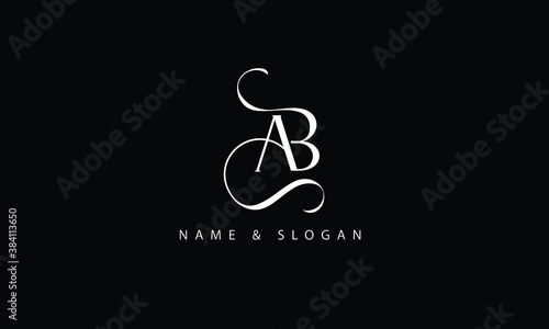 AB, BA, A, B abstract letters logo monogram