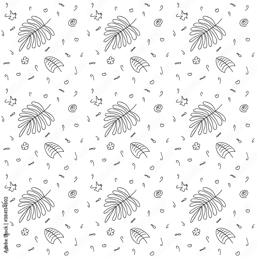 Tropical Seamless Flowers And Leaves Background Pattern Tropical Seamless Flowers And Leaves Background Pattern
