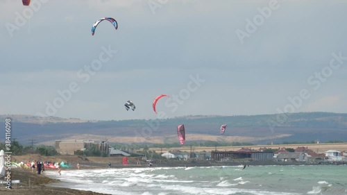 kite surfing on the beach