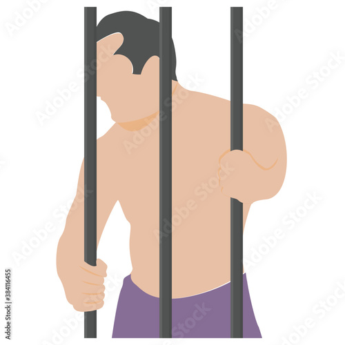 
A prisoner in a jail 

