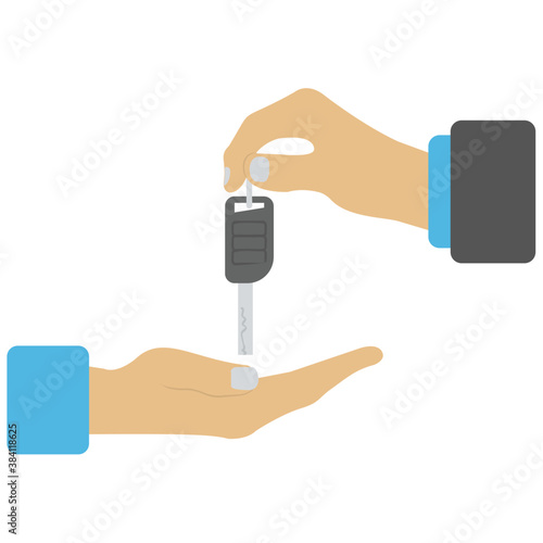 
Transferring car ownership by holding key two folks
