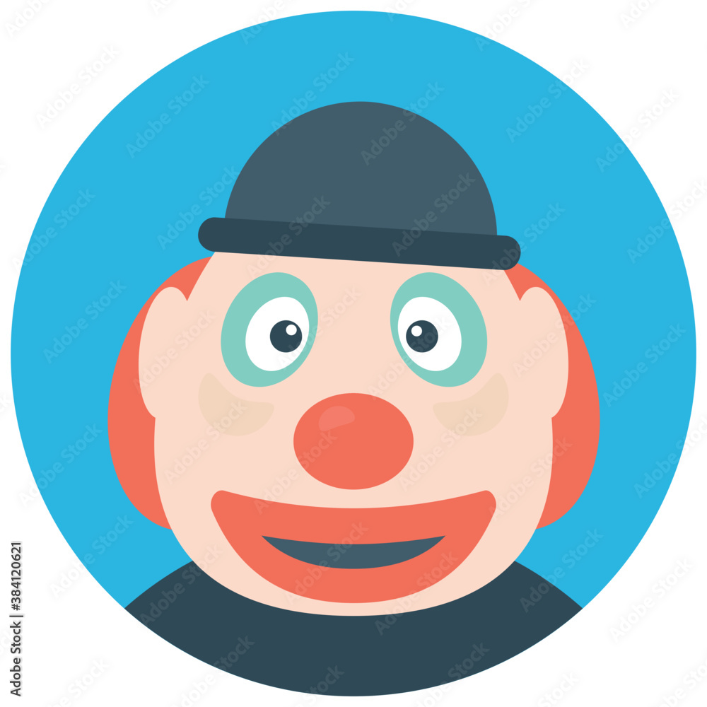 A white face joker known as auguste clown
A white face joker known as auguste clown