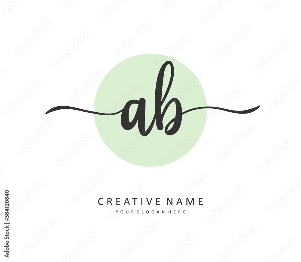 AB Initial letter handwriting and signature logo. A concept handwriting initial logo with template element. AB Initial letter handwriting and signature logo. A concept handwriting initial logo with template element.