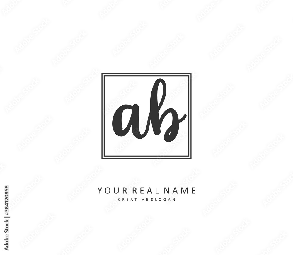 AB Initial letter handwriting and signature logo. A concept handwriting initial logo with template element. AB Initial letter handwriting and signature logo. A concept handwriting initial logo with template element.