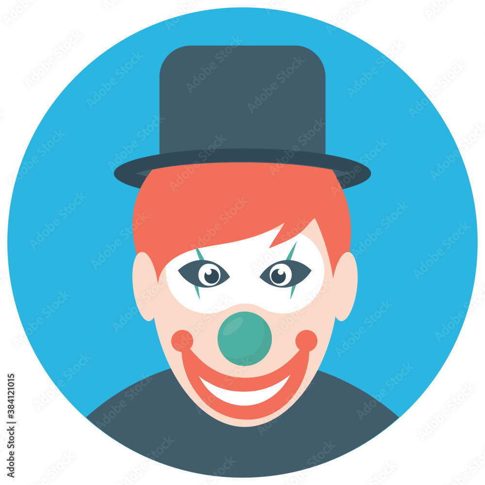 
A white face joker known as auguste clown 
