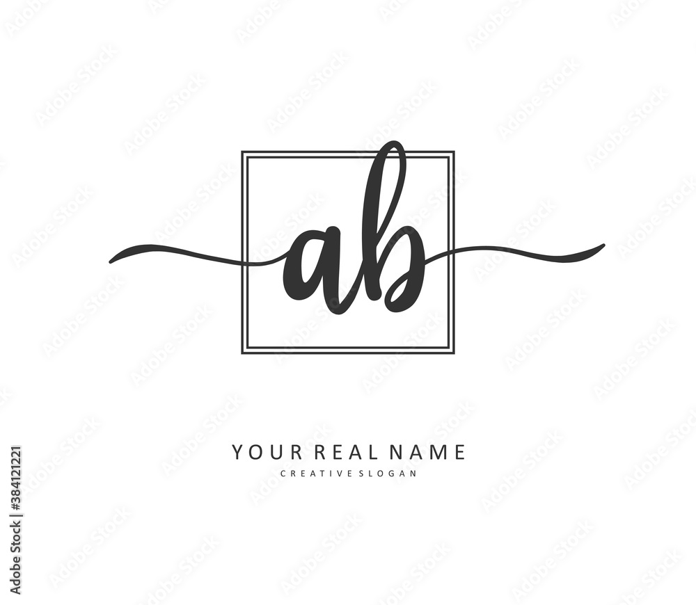 AB Initial letter handwriting and signature logo. A concept handwriting initial logo with template element. AB Initial letter handwriting and signature logo. A concept handwriting initial logo with template element.