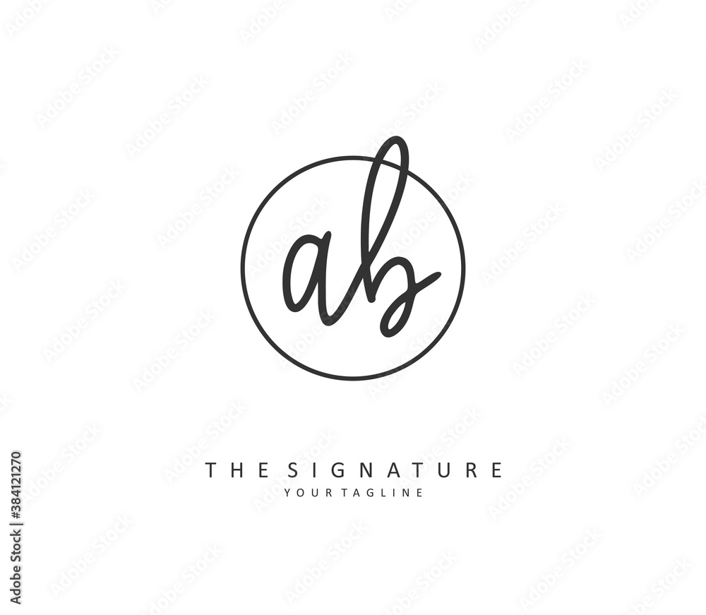 AB Initial letter handwriting and signature logo. A concept handwriting initial logo with template element. AB Initial letter handwriting and signature logo. A concept handwriting initial logo with template element.