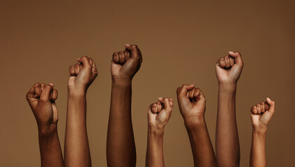 Fists raised for equality