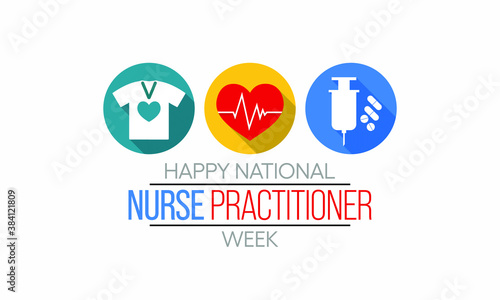 Vector illustration on the theme of National Nurse Practitioner week observed each year during November.