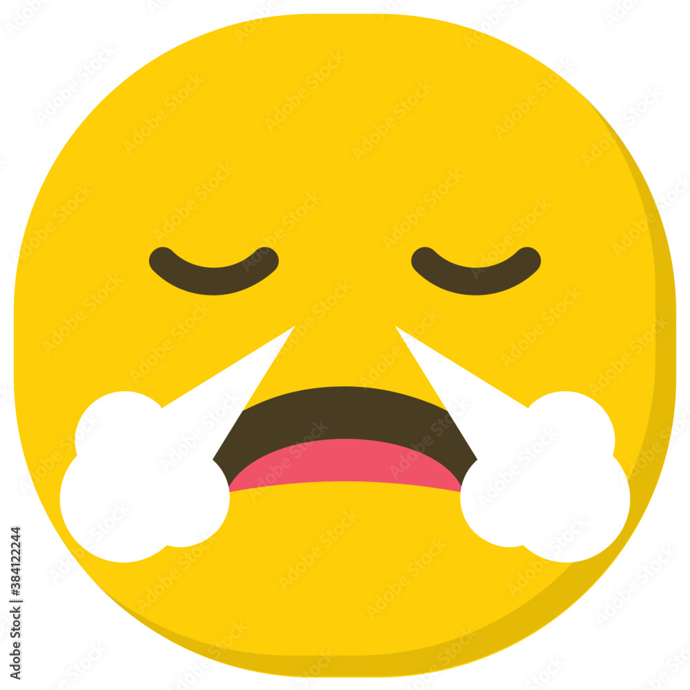 A face with air coming out of its nose, frustrated emoji icon Stock