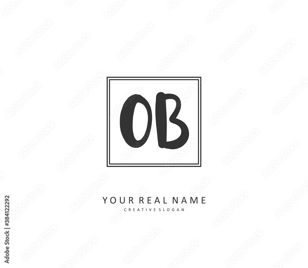 O B O Initial letter handwriting and signature logo. A concept handwriting initial logo with template element. O B O Initial letter handwriting and signature logo. A concept handwriting initial logo with template element.