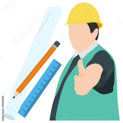 
A man with tools, labourer 
