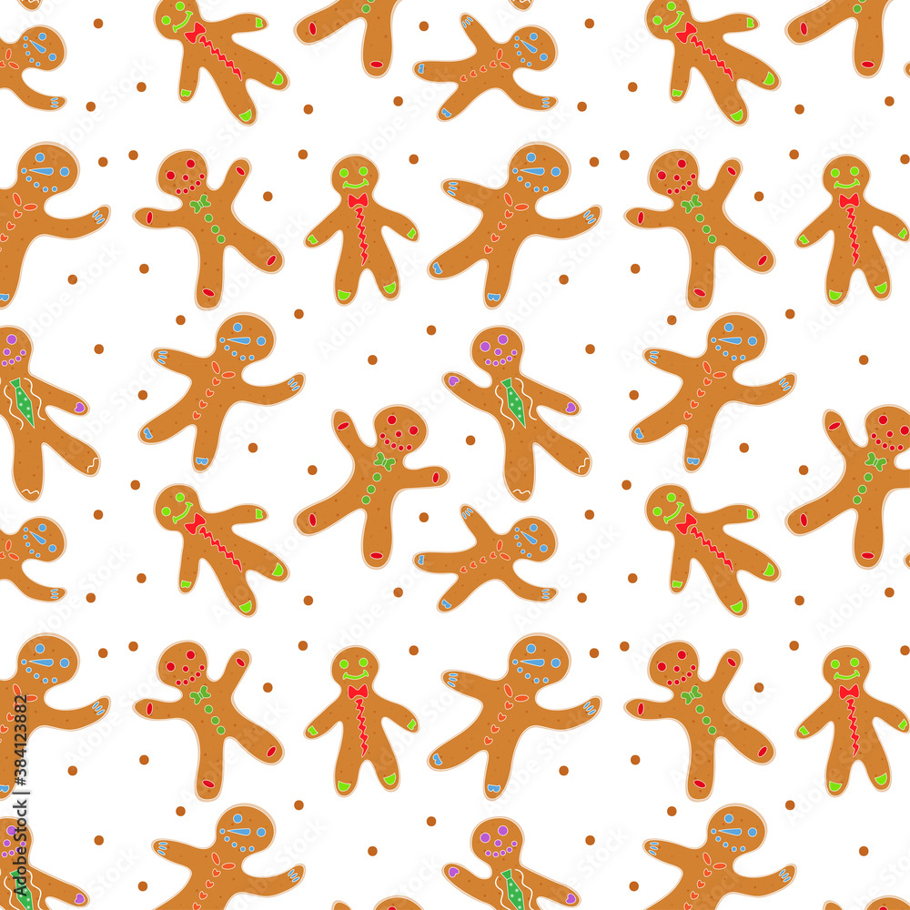 seamless pattern of christmas gingerbread cookies in the shape of a man seamless pattern of christmas gingerbread cookies in the shape of a man