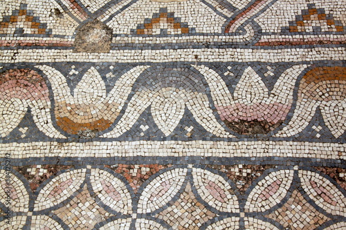 Mosaic floor at Kursi National Park in Israel
