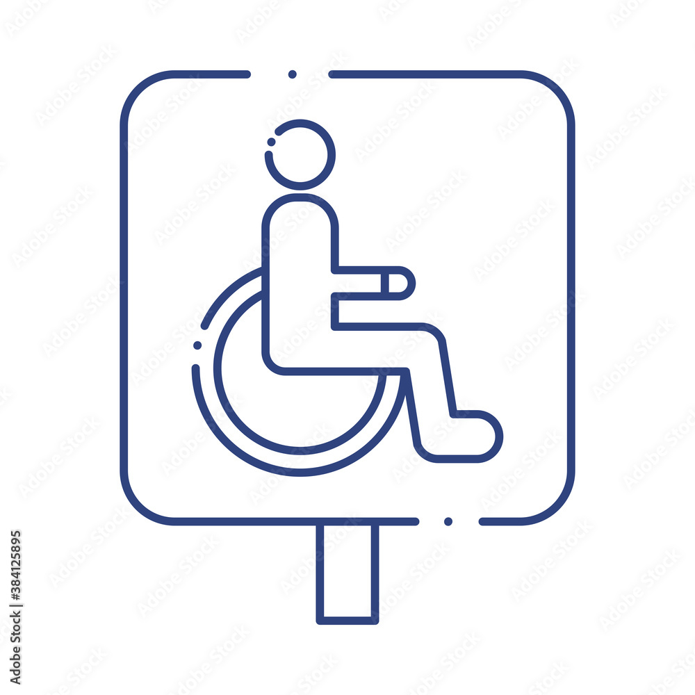 wheelchair disabled signal traffic line style icon wheelchair disabled signal traffic line style icon