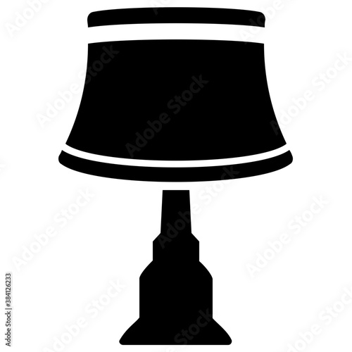 
A lamp often found on side table of bead, night lamp icon 
