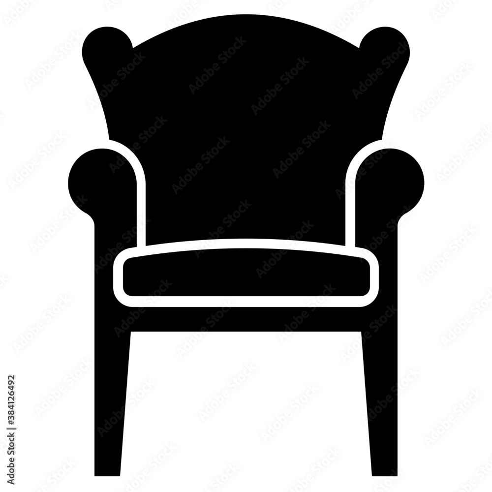 
Household sofa having arms is comfortable sitting icon 
