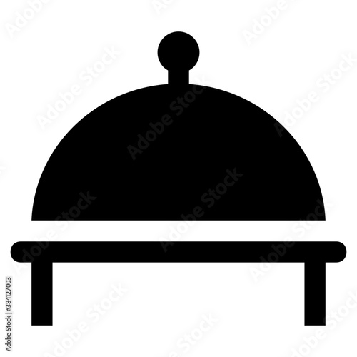 
A dinner plate with spoon for eating and serving food 
