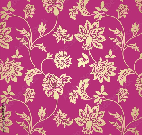 wedding card design, paisley floral pattern , India 