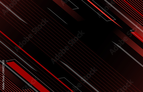 red and black geometric line with gradient background stock vector. oblique line and slanted squares shape overlapping with space in the middle