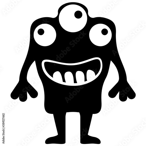 
Monster having horrible face, eyed alien 
