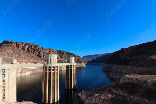 The Hoover Dam and Colorado river near Las Vegas, Nevada and Arizona