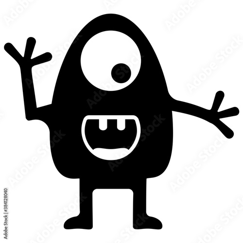 
Monster having horrible face, eyed alien 
