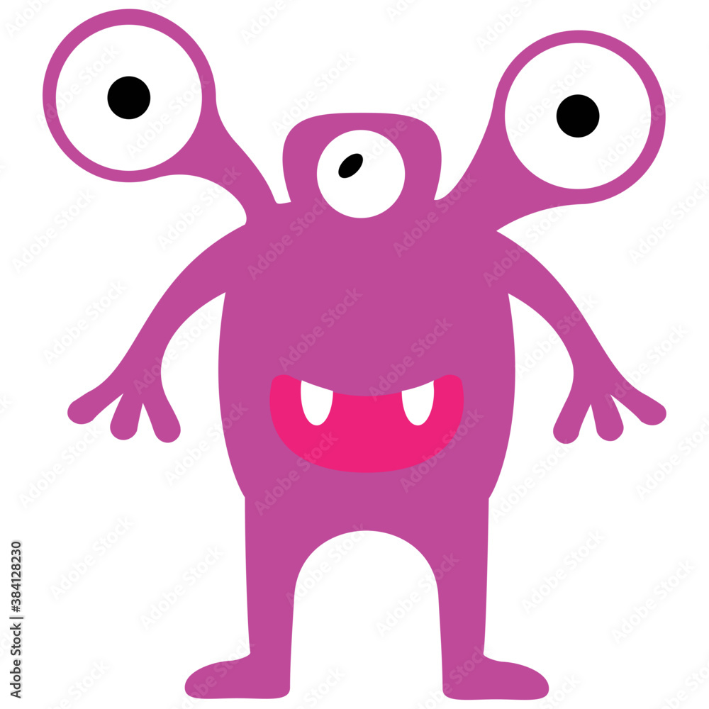 Fototapeta premium Monster having horrible face, eyed alien 