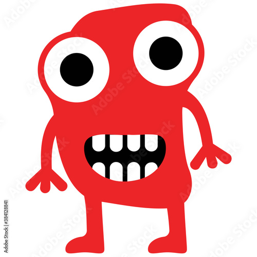 
Monster having horrible face, eyed alien 
