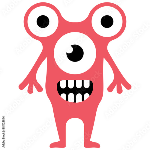 
Monster having horrible face, eyed alien 

