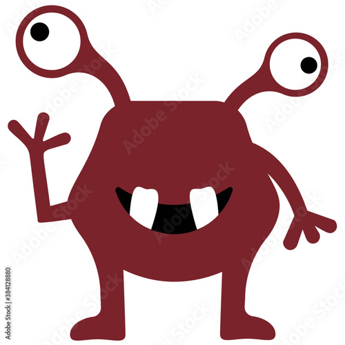 
Monster having horrible face, eyed alien 
